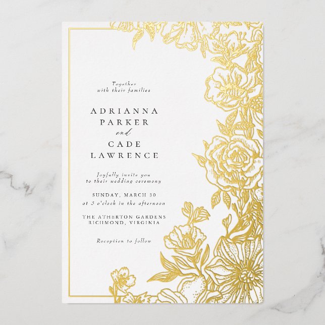 Gold Floral | Elegant Garden Wedding (Front)