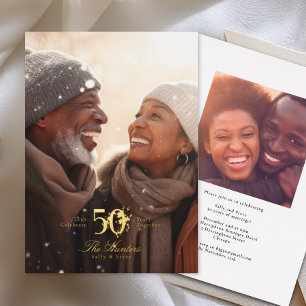 Gold floral embellished 50th Wedding Anniversary