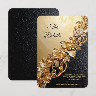 Gold floral embellishments Detail Enclosure Card
