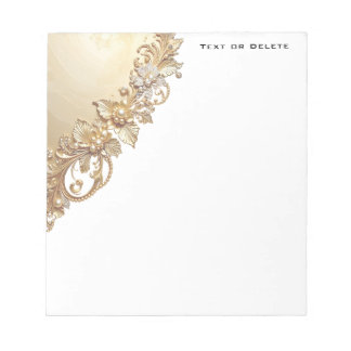 Gold Floral Embellishments Notepad