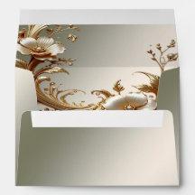 Gold Floral Envelope