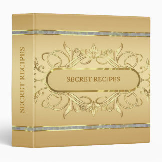 Gold Floral Frame And Gold Background Binder