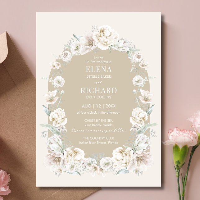 Gold Floral Garden Wedding Invitation (Gold Floral Garden Wedding Invitation)