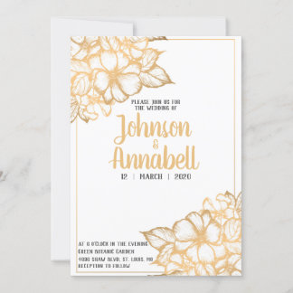Gold Floral Invitation