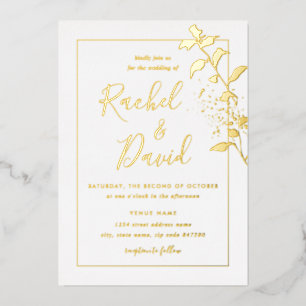 Gold Floral Leaf Wedding