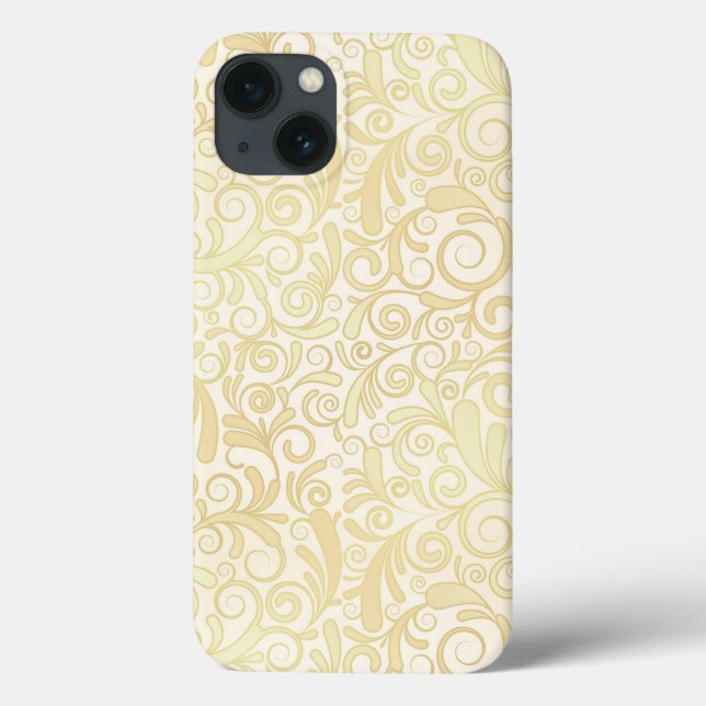 Gold floral leaves pattern Case-Mate iPhone case (Back)