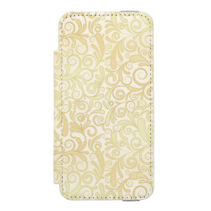 Gold floral leaves pattern incipio watson™ iPhone 5 wallet case