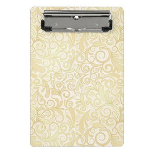 Gold floral leaves pattern mini clipboard
