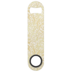Gold floral leaves pattern speed bottle opener