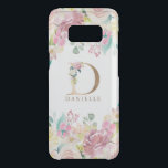 Gold floral lettering with flowers border uncommon samsung galaxy s8 case<br><div class="desc">Modern gold tones floral lettering sample monogram with colourful flowers border. 
Floral letter D is a stand in style of a floral monogram you can request by sending email to artonwear designers.</div>