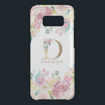 Gold floral lettering with flowers border uncommon samsung galaxy s8 case<br><div class="desc">Modern gold tones floral lettering sample monogram with colourful flowers border. 
Floral letter D is a stand in style of a floral monogram you can request by sending email to artonwear designers.</div>