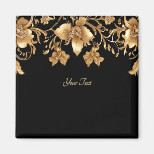 Gold Floral Magnet