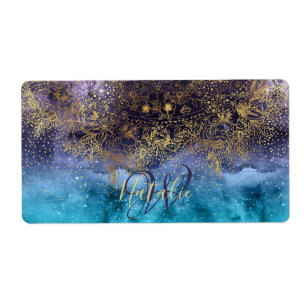 Gold floral mandala and confetti image