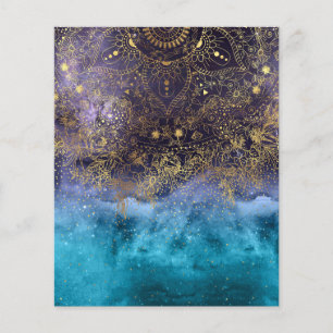 Gold floral mandala and confetti image flyer