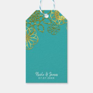 Gold Floral Mandalas Wedding Bridal Shower Party Gift Tags