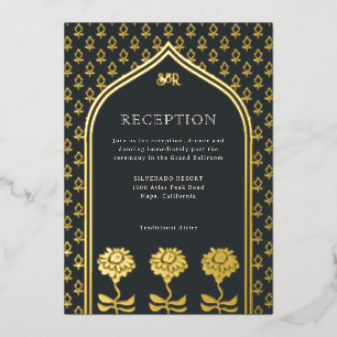 Gold Floral Marigold Indian Wedding Reception