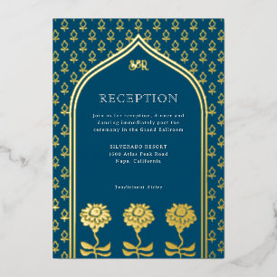Gold Floral Marigold Indian Wedding Reception