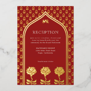 Gold Floral Marigold Indian Wedding Reception