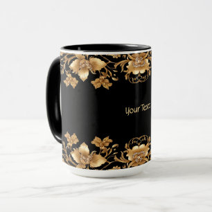Gold Floral Mug