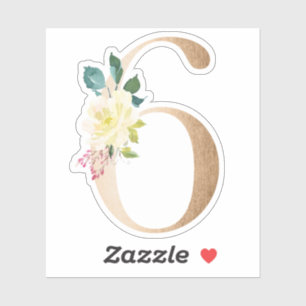 Gold floral numbers
