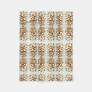 Gold Floral Pattern Blanket