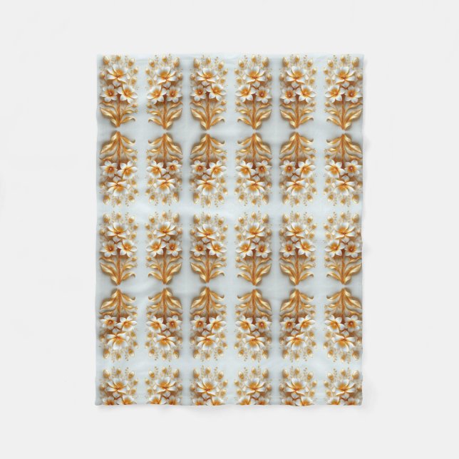 Gold Floral Pattern Blanket (Front)