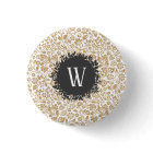 Gold Floral Pattern with Dark Grey Circle Monogram