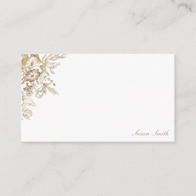 Gold Floral Personalized Advice Card (Front)