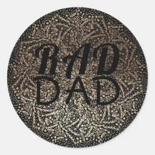 Gold Floral RAD DAD Formal Elegant Classic Round Sticker