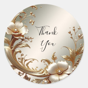 Gold Floral Sticker