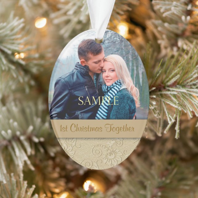 Gold Floral Swirl Premier Modèle de Noël (Arbre)