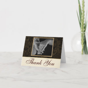 Gold Floral Thank You Card