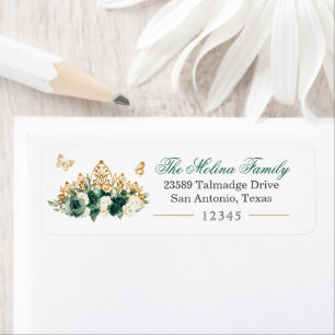 Gold Floral Tiara Green Flor Adresse de retour