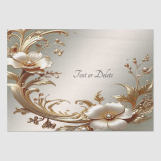 Gold Floral Tissue Paper
