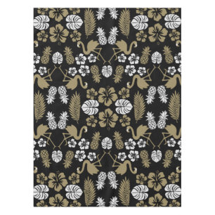 Gold Floral Tropical Patterned Tablecloth
