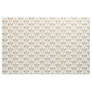 Gold Floral Unicorn Fabric