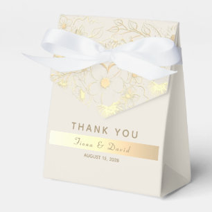 Gold Floral Wedding Favour Thank You Box