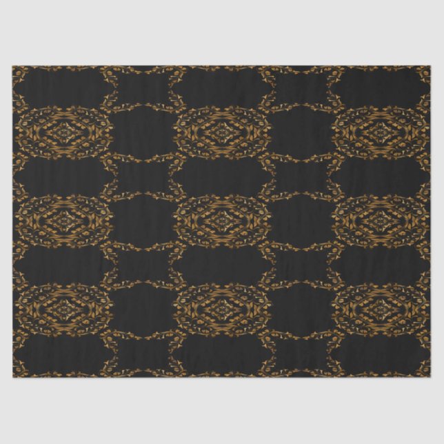 Gold flourish abstract design tissue paper (Front)