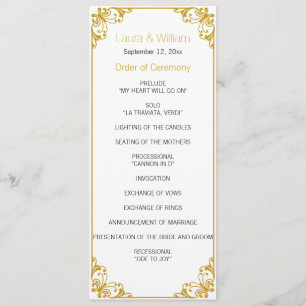 Gold Flourish Wedding Program