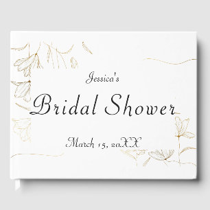 Gold Flower Bridal Shower Guest Book