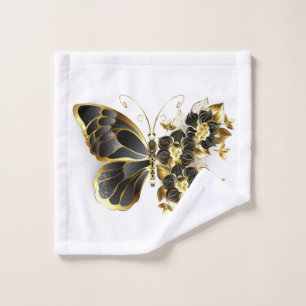 Gold flower Butterfly with Black Orchid
