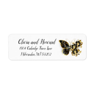 Gold Flower Butterfly with Black Orchid