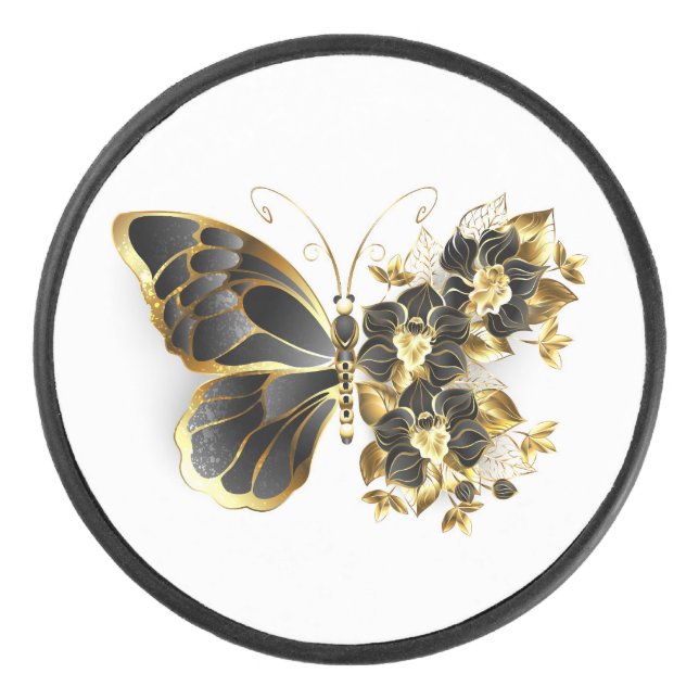 Gold flower Butterfly with Black Orchid (Devant)