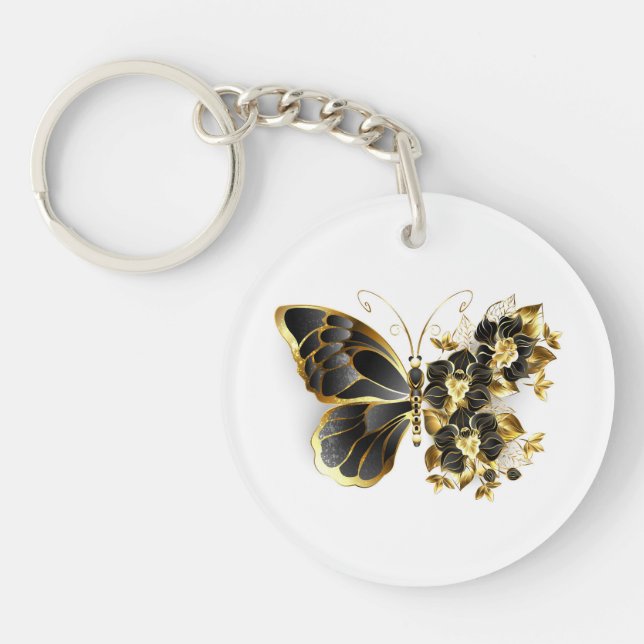 Gold flower Butterfly with Black Orchid (Devant)