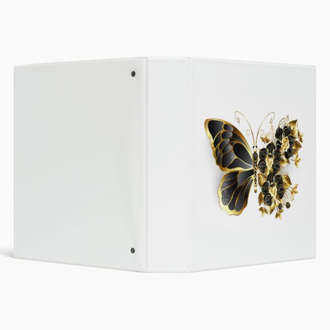 Gold Flower Butterfly with Black Orchid Binder (Background)