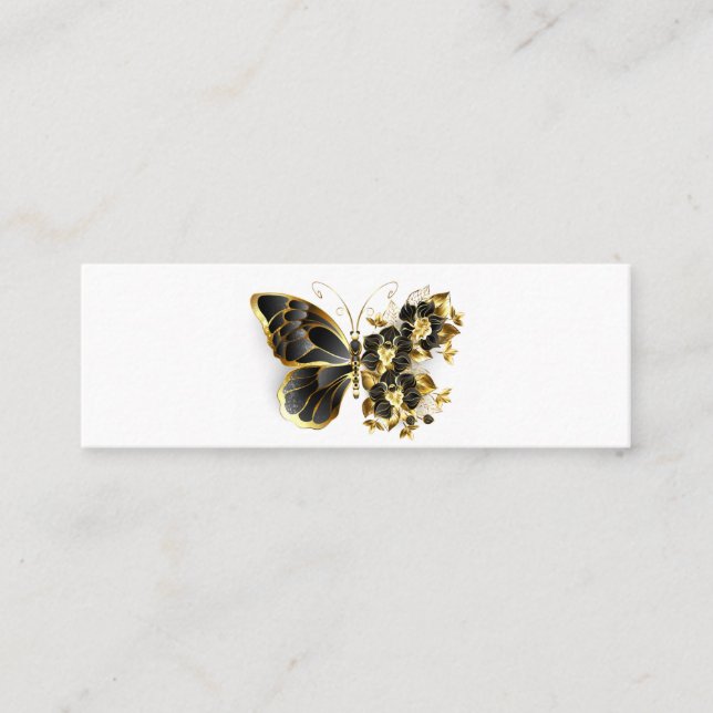 Gold Flower Butterfly with Black Orchid Calling Card (Front)