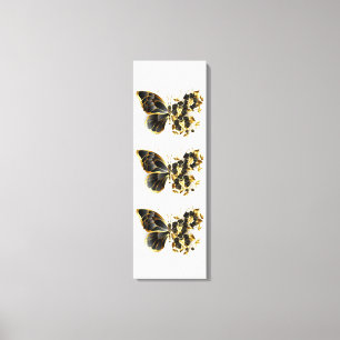 Gold Flower Butterfly with Black Orchid Canvas Print