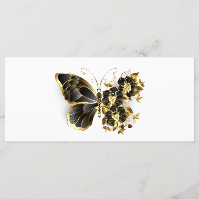 Gold Flower Butterfly with Black Orchid Menu (Front)