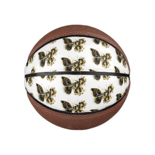 Gold Flower Butterfly with Black Orchid Mini Basketball