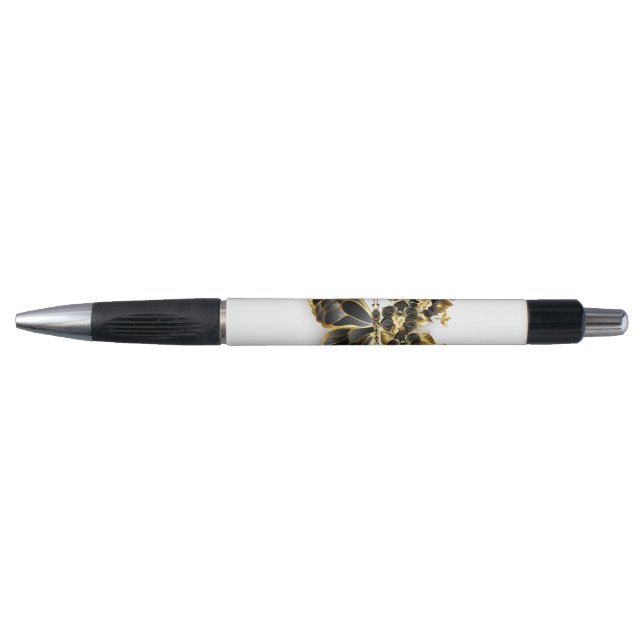 Gold Flower Butterfly with Black Orchid Pen (Front)